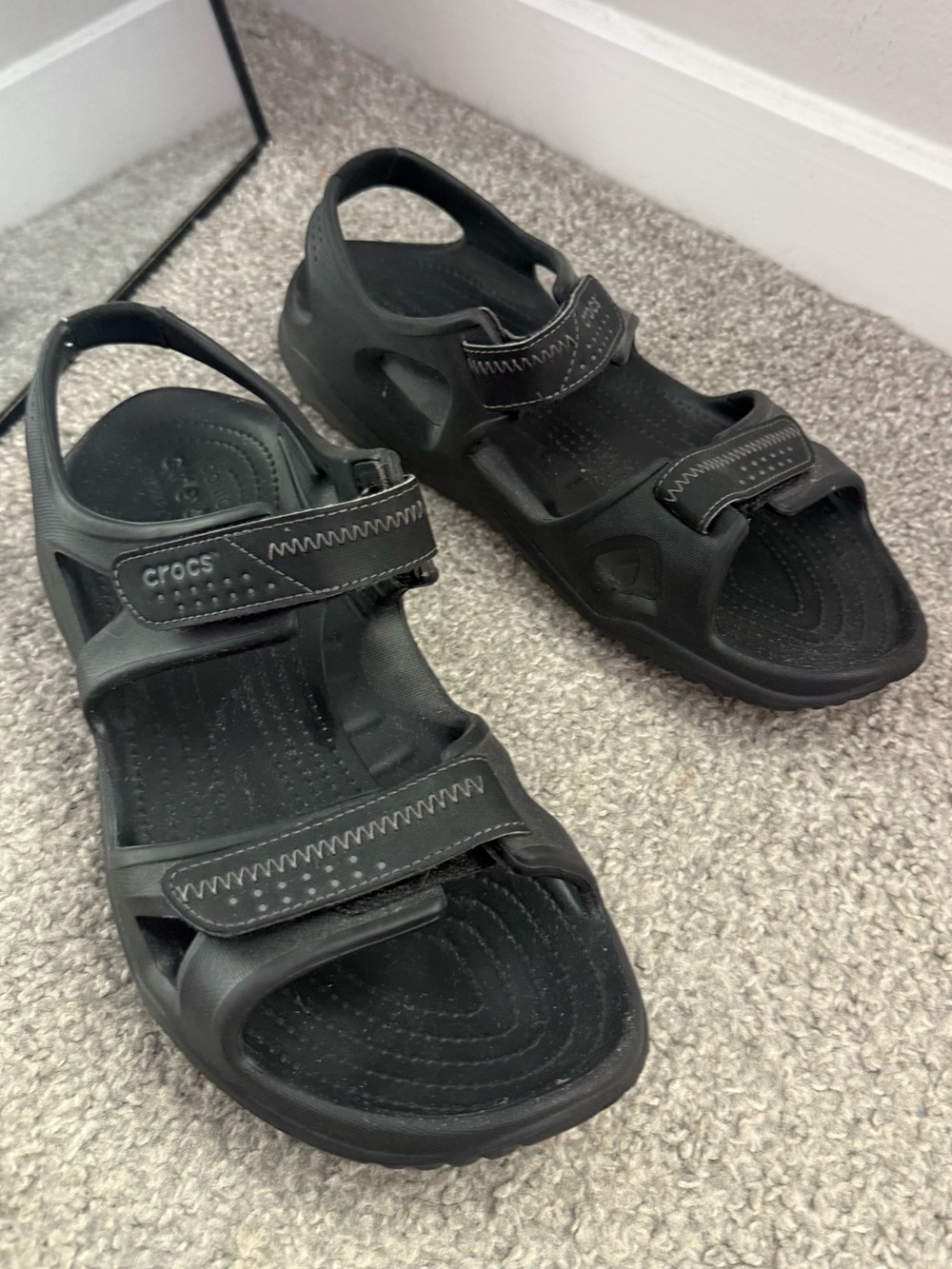 Crocs Swiftwater River Sandals black double strap comfort